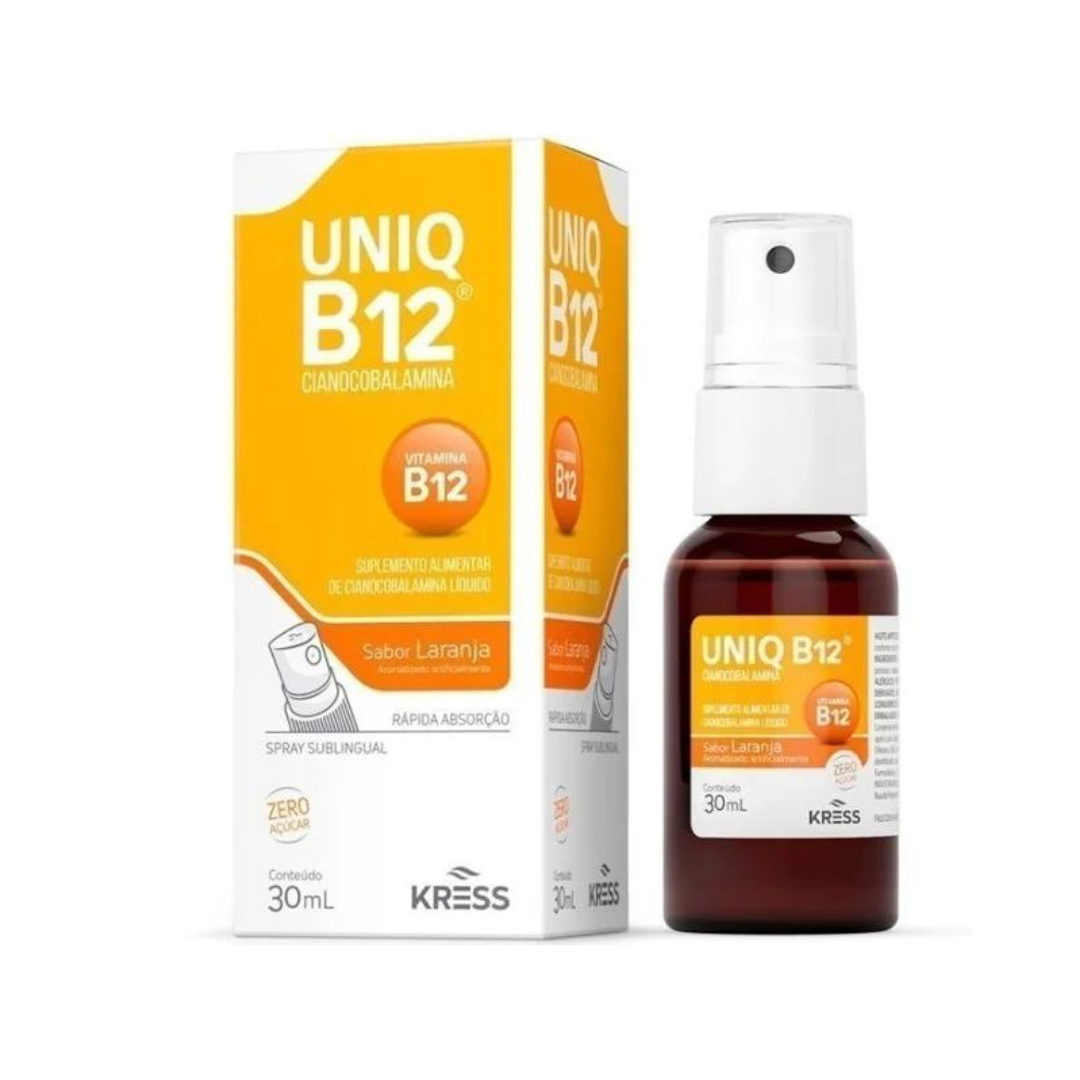 Uniq B12 Cianocabolamina Spray Sublingual 30ml Laranja