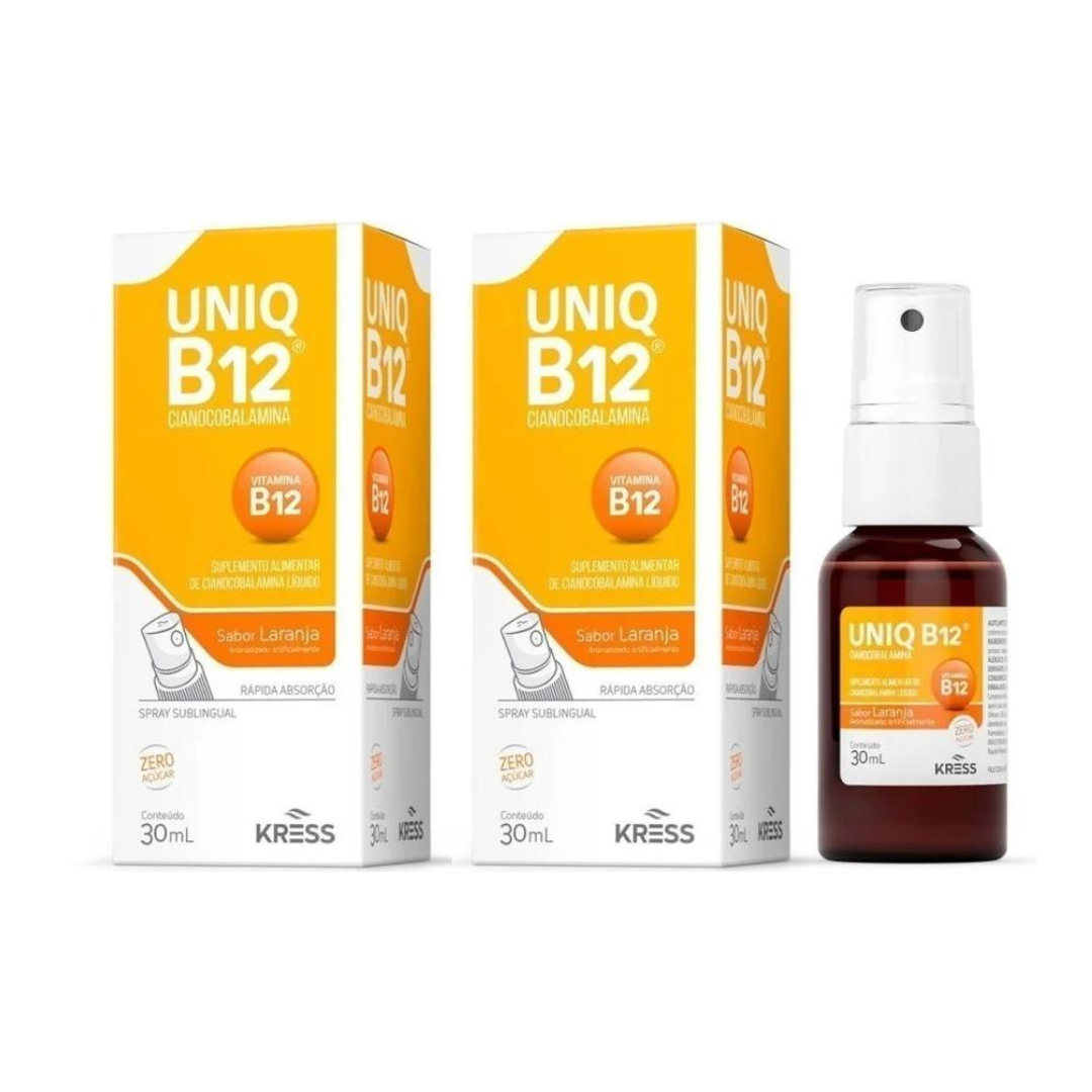 Uniq B12 Cianocabolamina Spray Sublingual 30ml Laranja