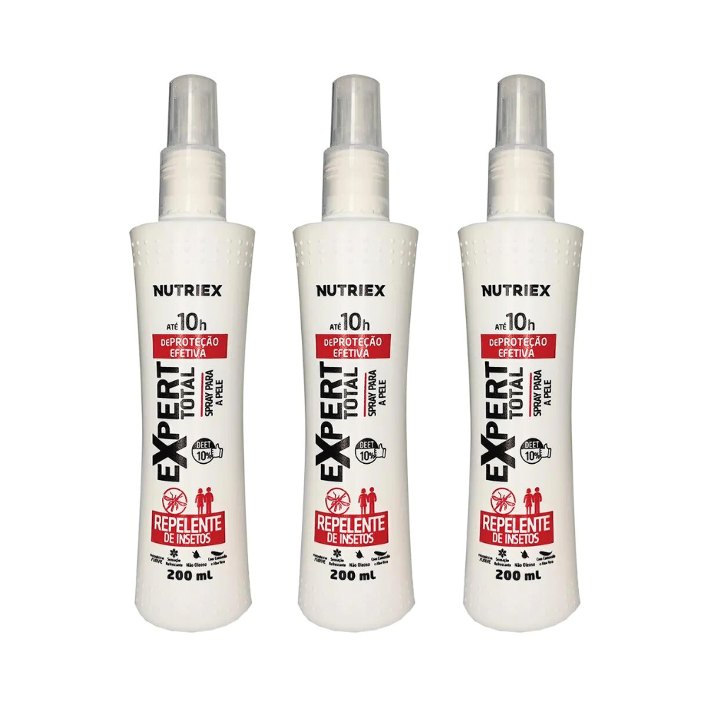 kit 3 Repelente De Insetos (Mosquito) Spray 10h Expert 200ml