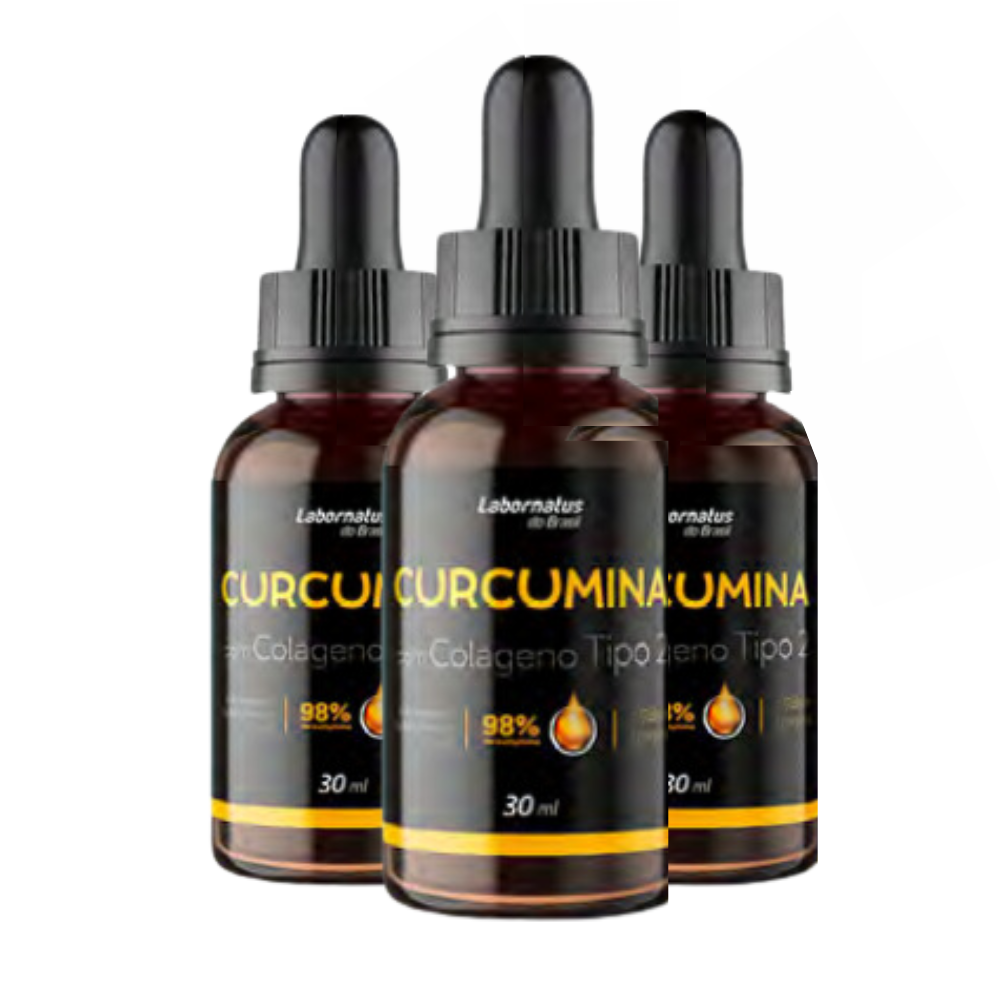 Curcumina Com Colágeno Tipo 2 - Gotas 30ml - Kit 3 Frascos