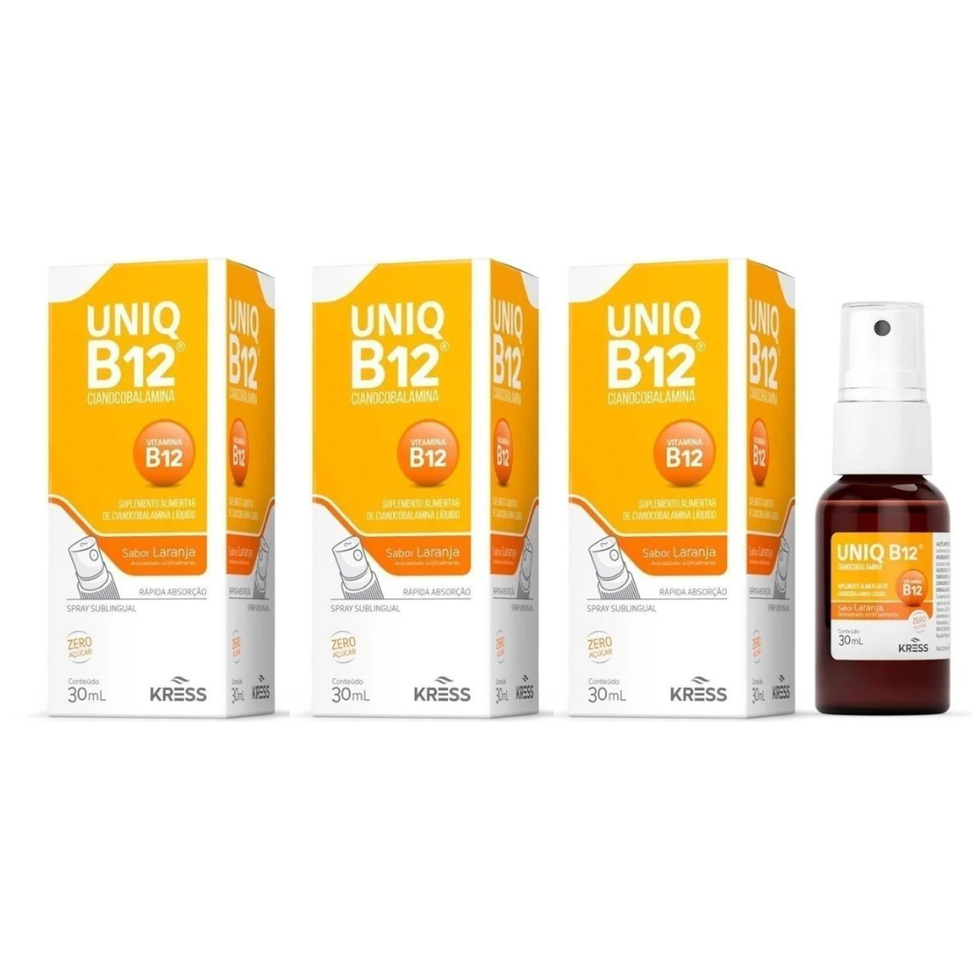 Uniq B12 Cianocabolamina Spray Sublingual 30ml Laranja