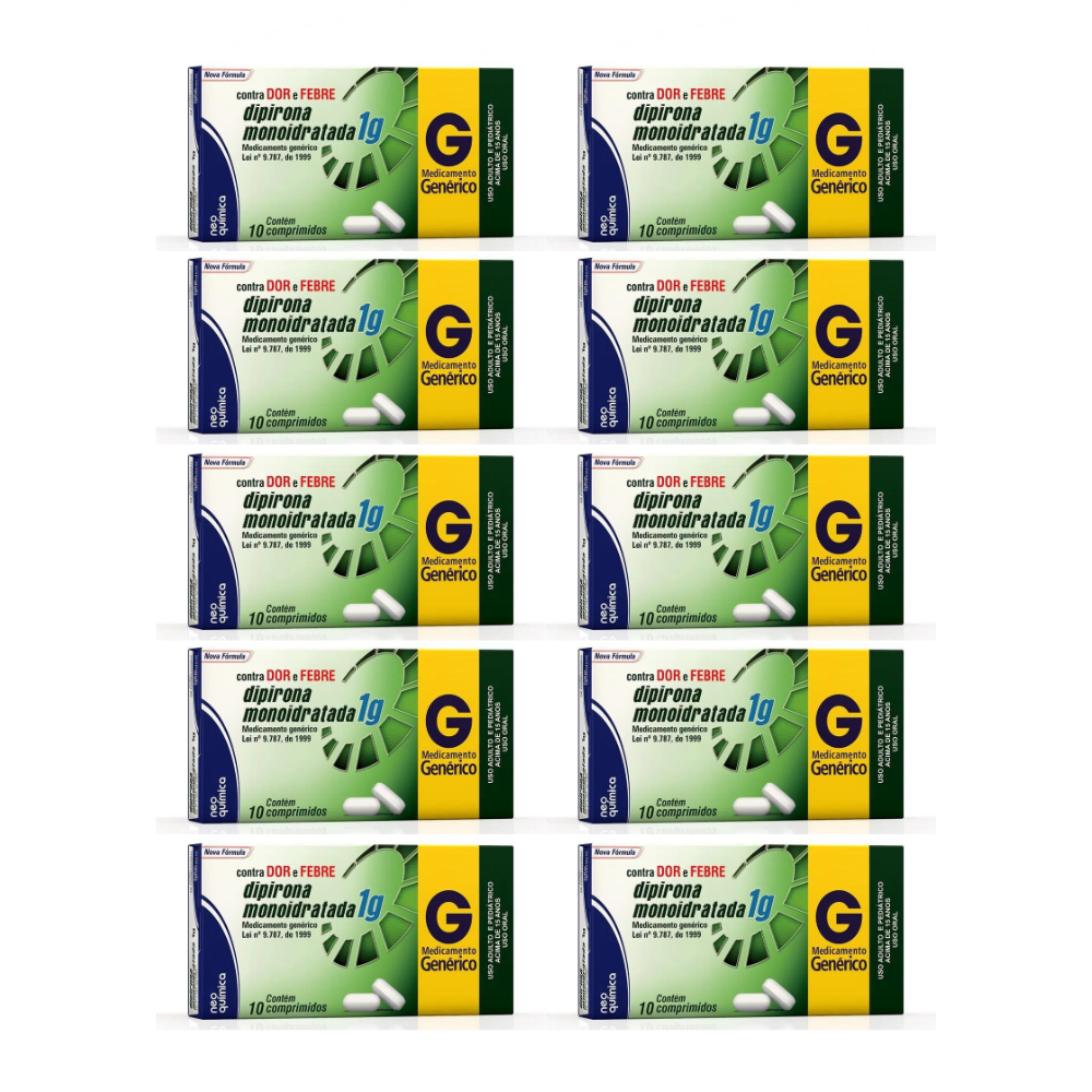 Dipirona 1g Neo Química - Kit 10 Caixas