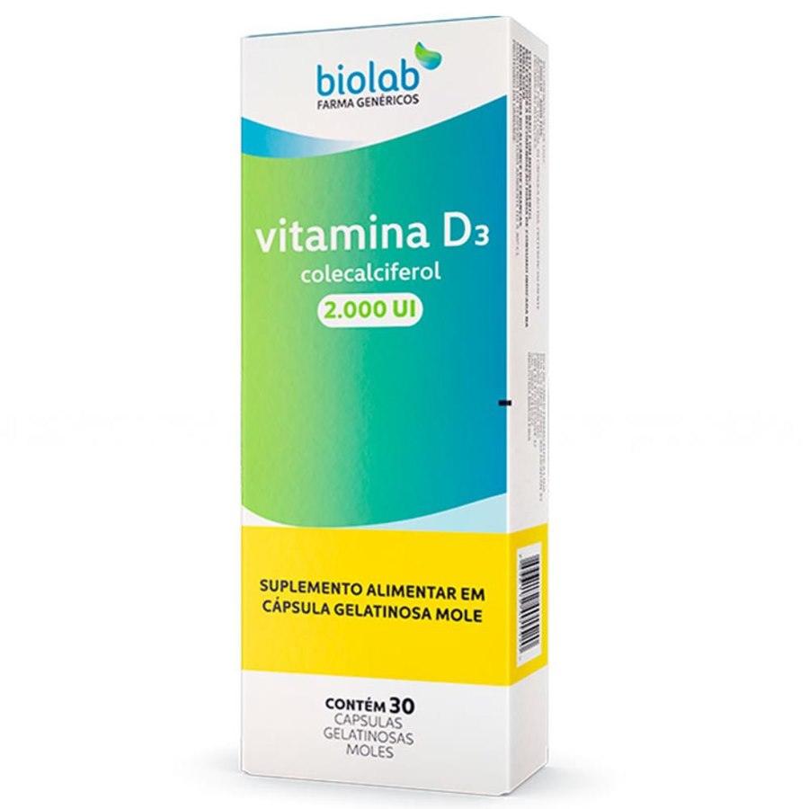 Vitamina D3 2000ui Biolab 30 Cápsulas